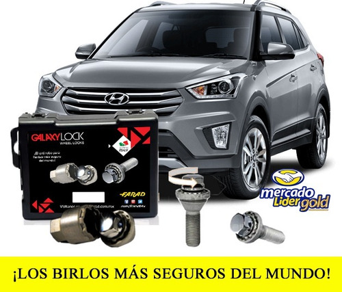 Tuercas Seguridad Galaxylock Hyundai Creta Gls T/a Garantia