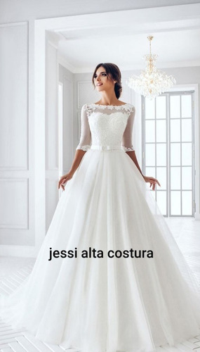 Vestido De Novia Mangas Largas Jessi Alta Costura 