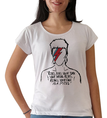 Remera David Bowie Ziggy Aladdin Rayo 6 Mujer Purple Chick