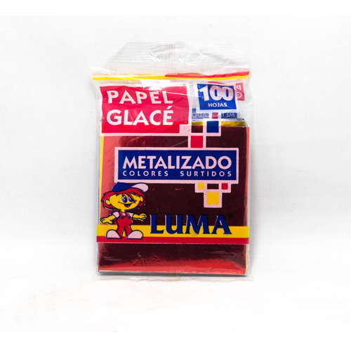 Papel Glacé Luma Metalizado Taco X 100 H Colores Surtidos 