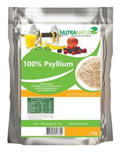 Psyllium Husk Granulado Importado Premium 1kg + Brinde 