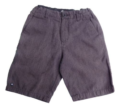 Bermuda Para Niño 8 Años Micros Gris Short Algodón Poliéster