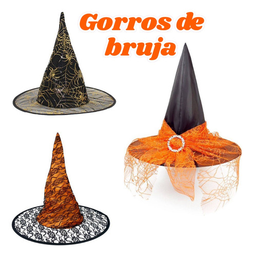 Sombrero De Bruja Para Halloween En 7 Al Detal Y 5 Al Mayor 