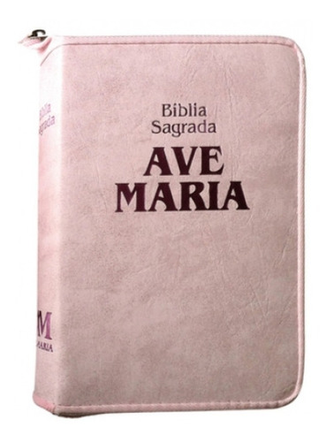 Imagem 1 de 4 de Bíblia Sagrada Ave Maria Rosa Strike Tamanho Médio