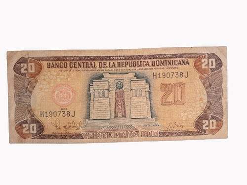 Billete Antiguo 20 Pesos Oro De 1998 Pick-154