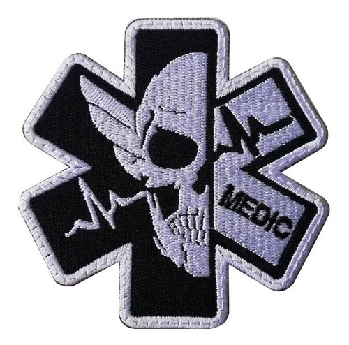 Medic Tactico,skull Calaveras Rescate, Parche Bordado Médico