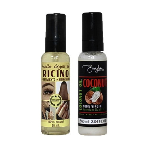 Kit X3 Aceite Capilar Coco / Recino 60ml Everglam