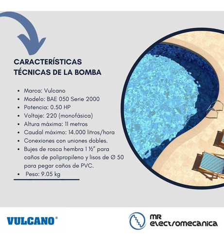 Imagen 4 de 10 de Kit Vulcano: Bomba Autocebante 1/2 Hp Bae050 + Filtro Vc 20