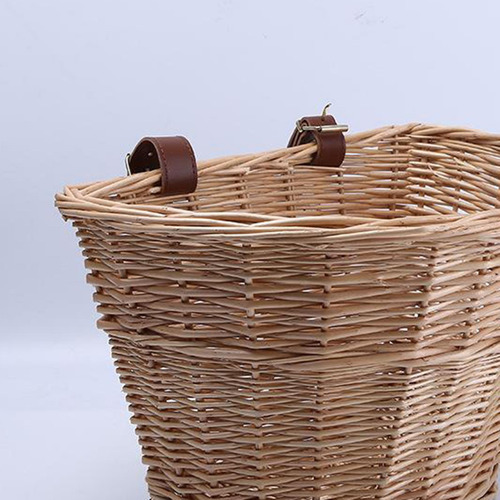 Cesta De Bicicleta En Forma De D De Mimbre Cesta De Compra