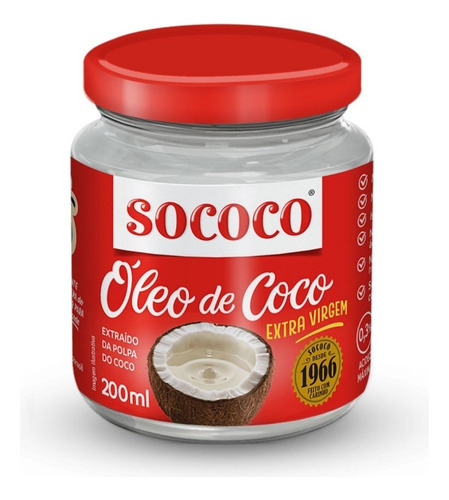 Óleo De Coco Extra Virgem - Sococo 200ml