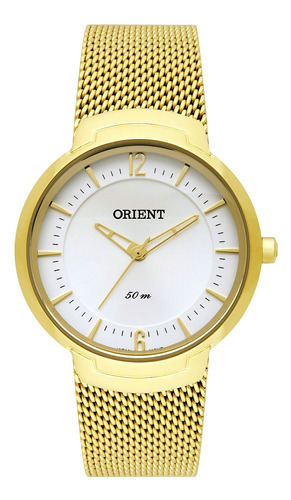 Relógio Feminino Orient Dourado - Esteirinha Cor do fundo Branco