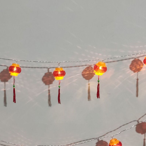 Cadena De Luces Led De Linterna China Roja