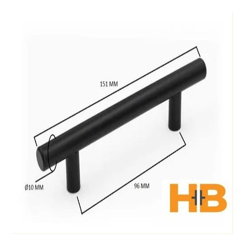Imagen 3 de 12 de Manija Barral Cajón Mueble Negra 64 Mm.