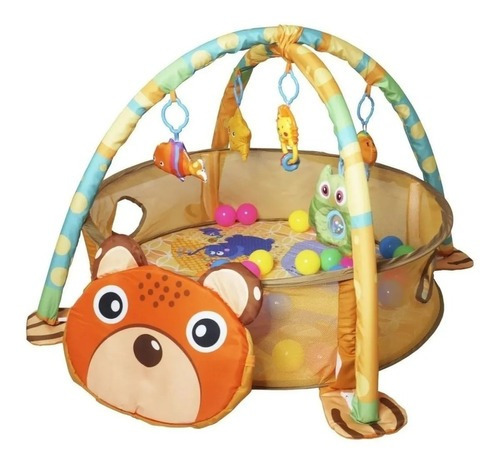Tapete De Atividade Com Piscina De Bolinha Para Bebês Urso