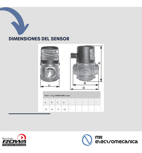 Imagen 7 de 10 de Control Automático De Presión Para Bomba Rowa Flp Plástico
