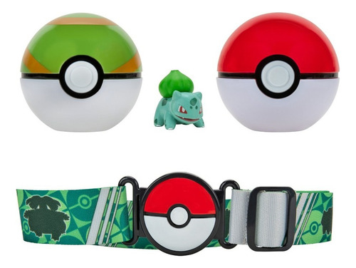 Pokemon Set De Cinturon Bulbasaur Con 2 Pokebollas Premium