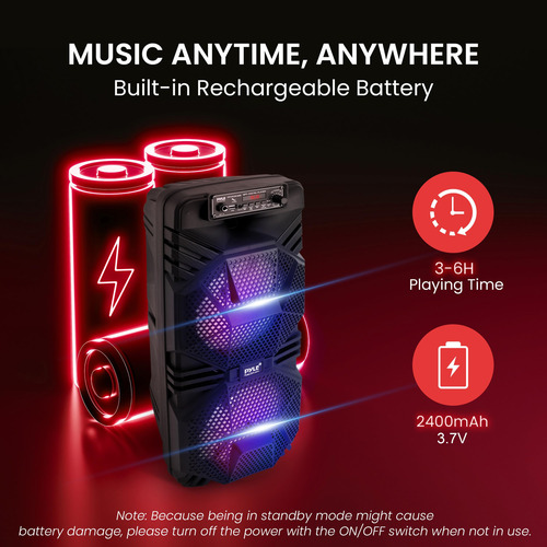 Altavoz Pa Bluetooth 600w Recargable Con Subwoofer Y Micrófo