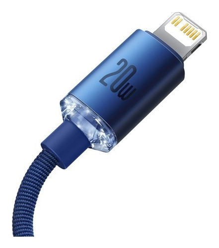 Cable Baseus para iPhone 2 Metros Usb C a Lightning Carga Rápida Color Azul