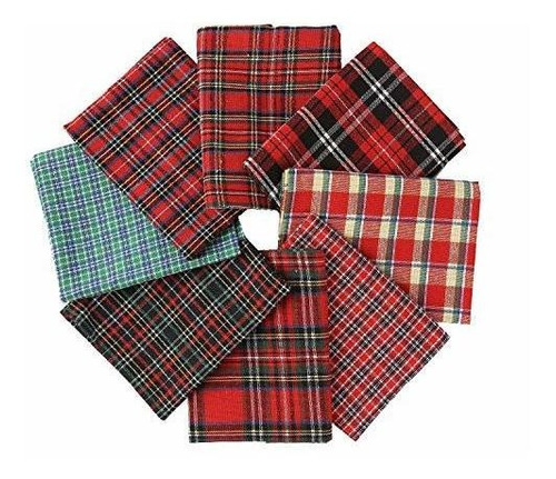 Seleccion De Patrones De Navidad Tela De Algodon Tartan...