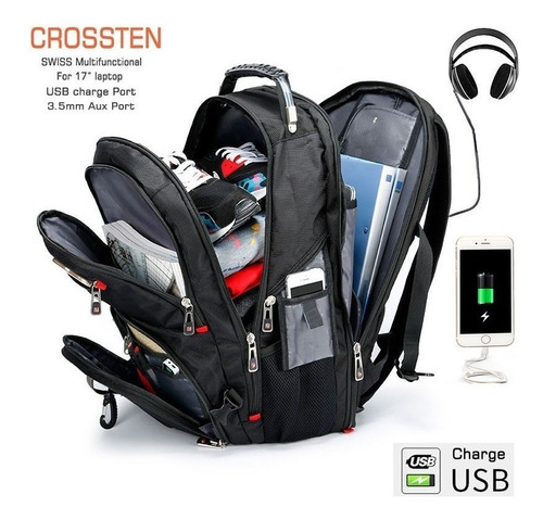 Waterproof Multifunctional Usb Backpack For Laptop