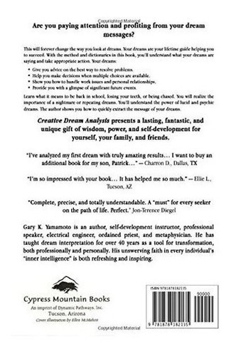 Creative Dream Analysis A Guide To Self-development, De Yamamoto, Gary. Editorial Dynamic Pathways, Incorporated En Inglés