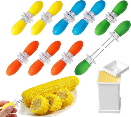 18 Pcs Stainless Steel Corn Cob Holders With Silicone