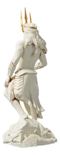 Estátua Poseidon Netuno - Deus Grego Estatueta Escultura Cor Cor mármore dourado