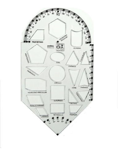 Imagem 1 de 4 de Gabarito De Formas Geométricas Adaptado Braille Baixa Visão