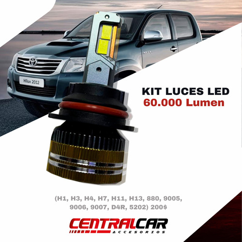 Bombillos Led Centralcar Para Faros Delanteros 60.000 Lumen.