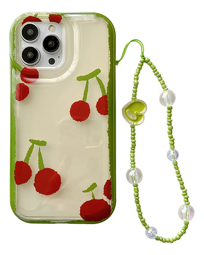 Funda For Móvil Pequeña Cereza Fresca Con Cadena