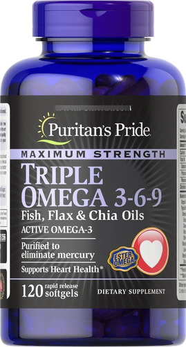 Puritan's Pride | Triple Omega-3-6-9 Fish, Flax & Chia Oils