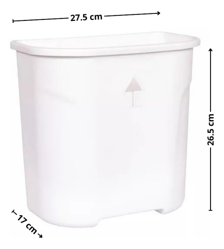 Basurero Colgante 8 Litros Blanco Mor