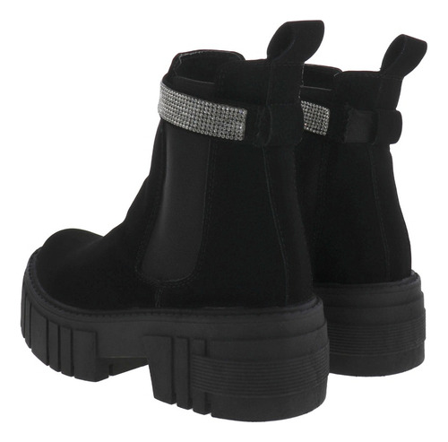 Imagen 4 de 4 de Botines Chunky Ajuste Elástico Con Cinto De Brillos Erez
