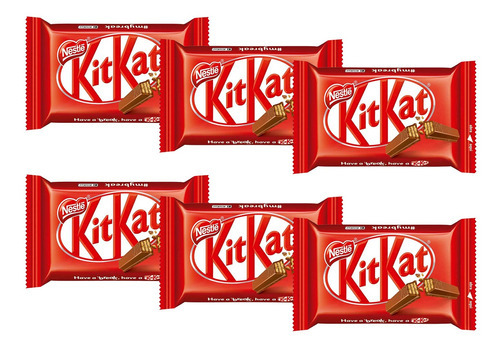 Kit 6 Chocolate Kitkat Ao Leite Nestle 41,5g