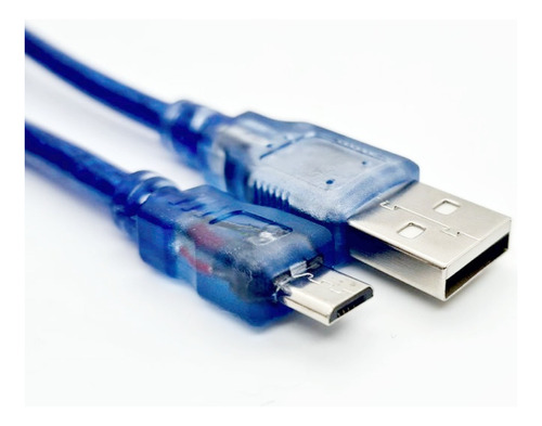 Cable Usb Desoxigenado Datos V8 Carga Móvil 2 Metros Color Azul