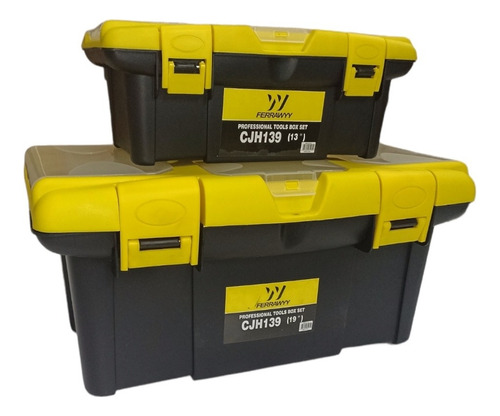 Set Cajas Plasticas Para Herramientas Ferrawyy Cjh139 Color Amarillo-negro