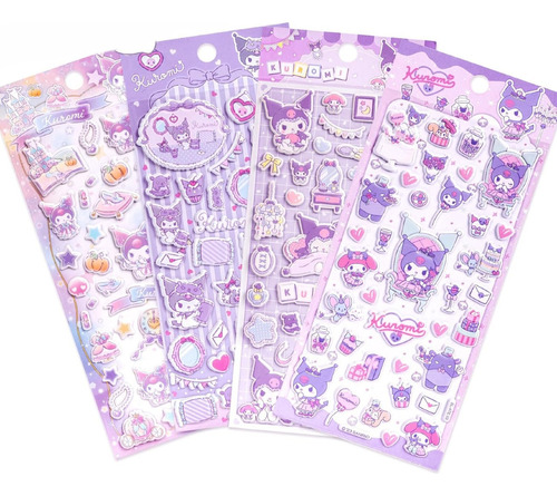 Sticker 3d  Kuromi Cinnamoroll Melody Hello Kitty Set X 2