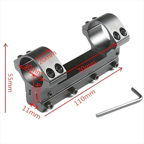 Montura Monopieza De 30mm, Riel 11mm Para Mira Telescópica