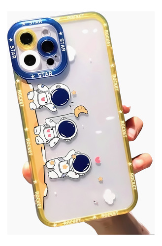 Funda Astronauta Rocket Star Para iPhone 15 Series + Mica 9h