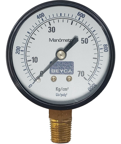 Manómetro 70 Kg/cm² 63 Mm Rosca 1/4 Inferior Beyca Mm2-34 70