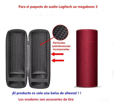 Estuche Caja Protectora Eva Bocina Para Logitech Megaboom 3