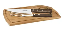 Comprar Kit Asador Parrillero Tramontina Acero Inox Tabla Madera 3pz