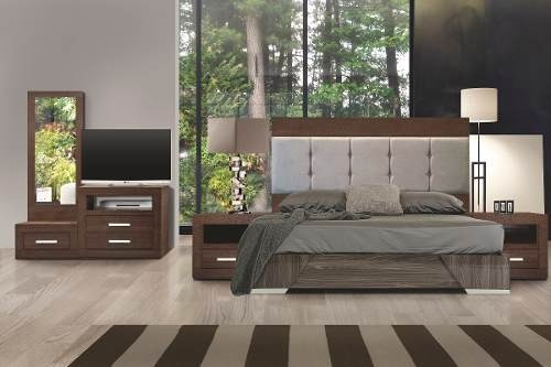 Imagen 2 de 5 de Recamara Isabela King Size 5 Piezas - Tabaco Këssa Muebles