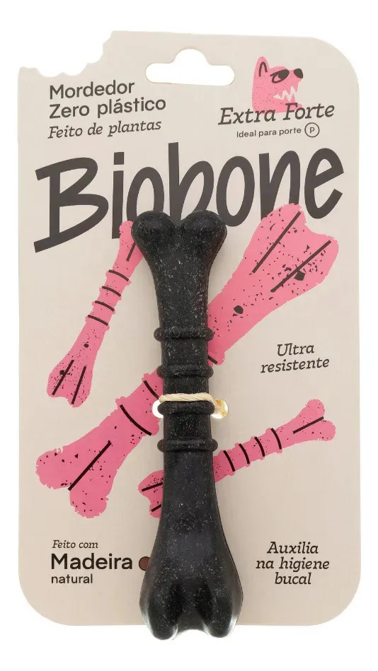 Biobone Mordedor Resistente Extra Forte Cães Madeira Ossinho