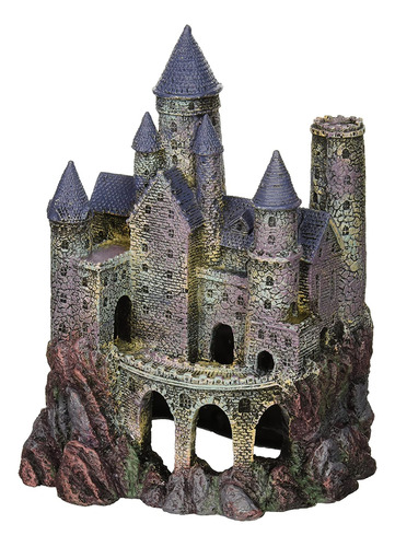 Penn Plax Wizard S Castle Decoración De Acuario Pintad...