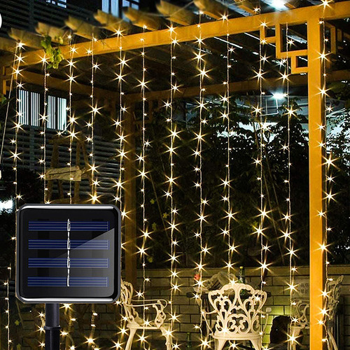 Nueva Cadena De Cortinas Solares Led De Alambre De Cobre Par
