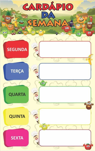 Cardápio Do Dia Educativo Escolar Painel Lona