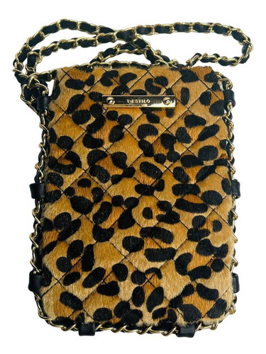 Bolsa Feminina Bag Animal Print Tira Colo Moda Casual Cor Marrom-claro