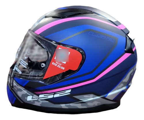 Casco Ls2 Integral Ff353 Ufo Matt Azul/rosa Talle Xl