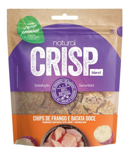 Petisco Cães Chips Frango Batata D. 100g Natural Crisp Ll